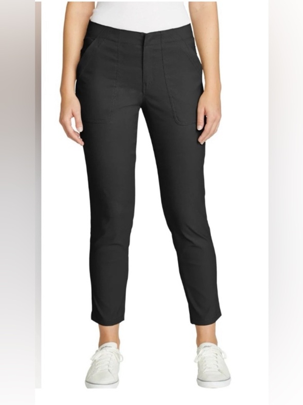 Eddie Bauer Horizon Straight Ankle Pants Black Hiking Travel Outdoor Womens 8